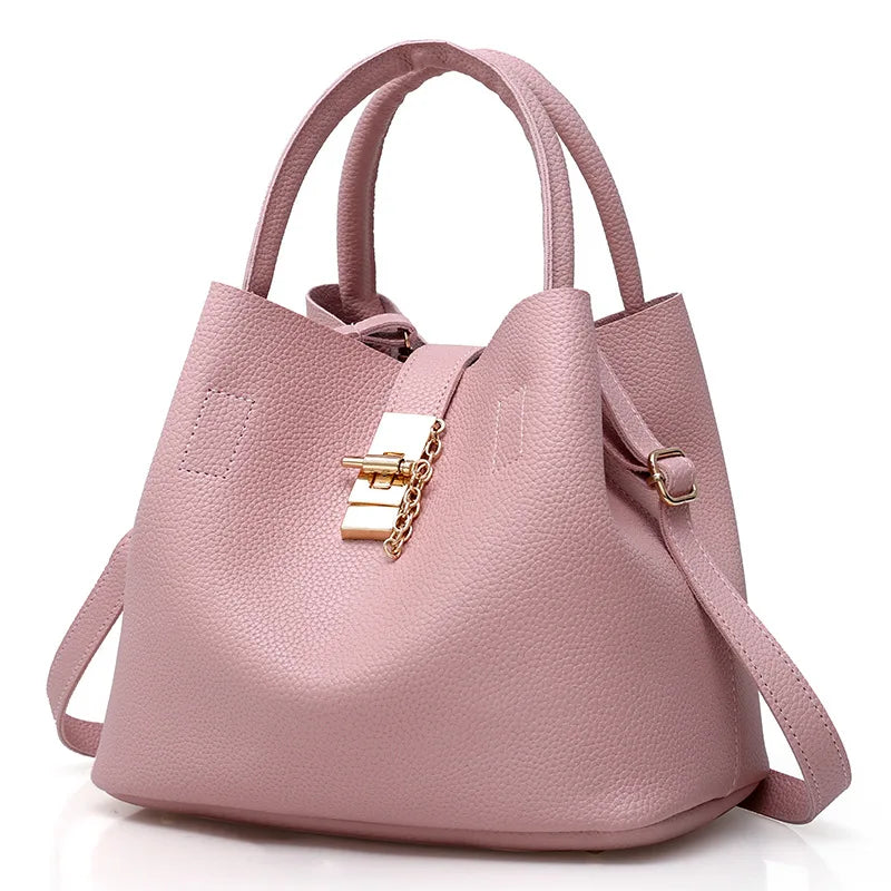 Dames Schoudertas – Grote Capaciteit PU Handtas met Lychee-patroon en Kruisbody-optie