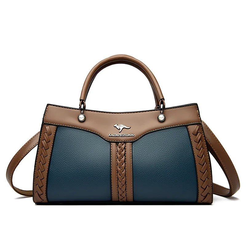 Luxe Designer Dameshandtas – Gelaagde Schoudertas & Crossbody van Zacht Leer (2025 Trend)