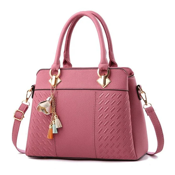 Luxe Dames Handtas – Crossbody & Schoudertas met Kwastje – Geborduurde Tote met Grote Capaciteit