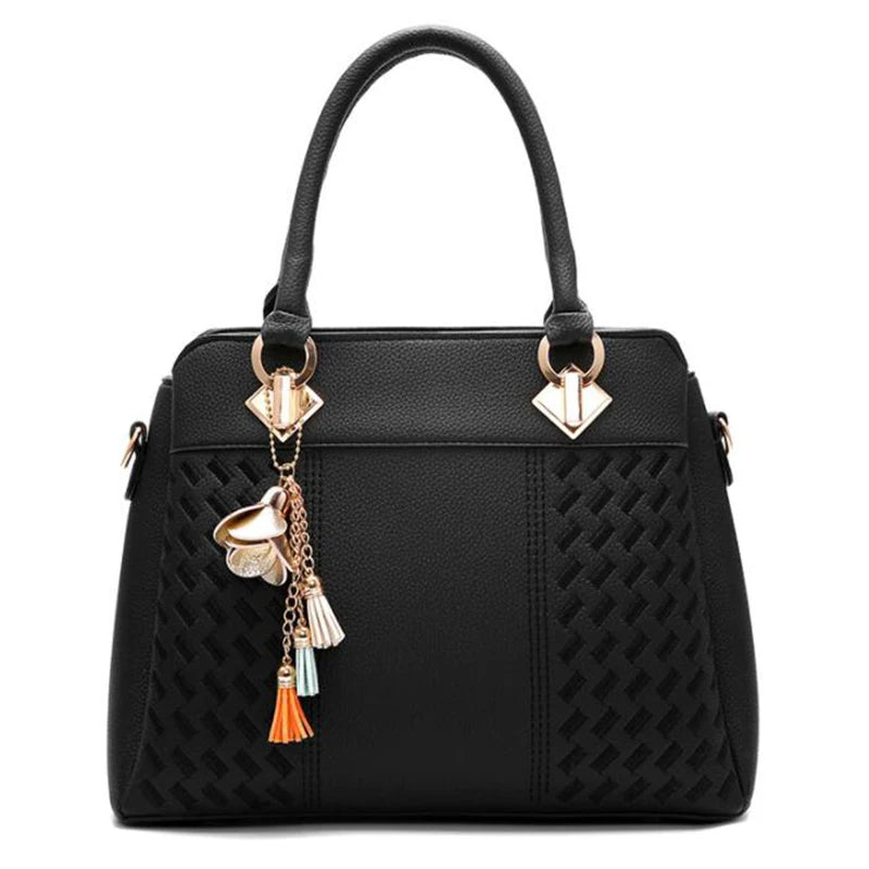 Luxe Dames Handtas – Crossbody & Schoudertas met Kwastje – Geborduurde Tote met Grote Capaciteit