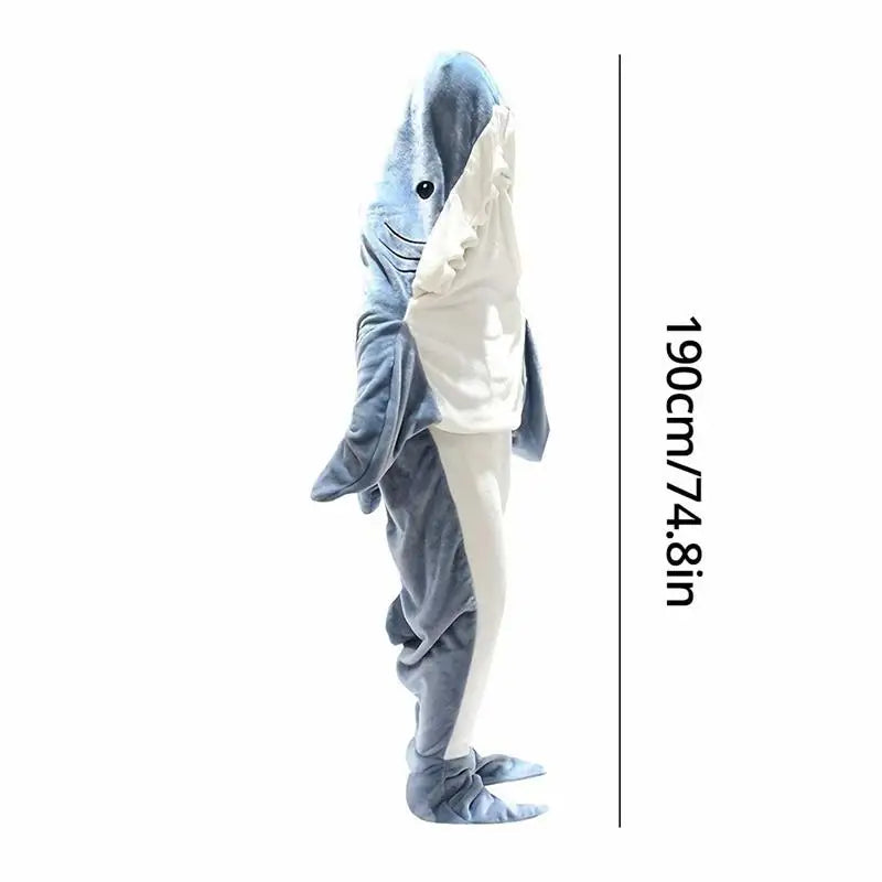 iStag® New Shark Blanket For Adults - Wearable Winter Warm Blanket - Hooded - Sleepover Sleeping Bag 