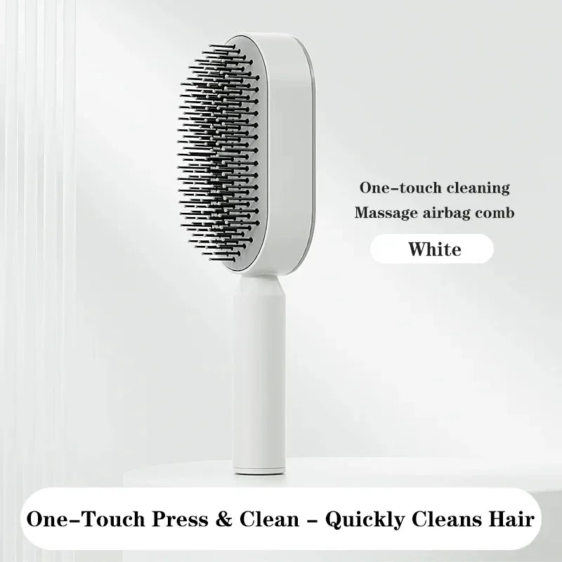 Massage Comb Hair Brush Self Cleaning Hair Brush For Women One-key Quick Hair Comb 3D Air Cushion Hair Styling Tools Combs