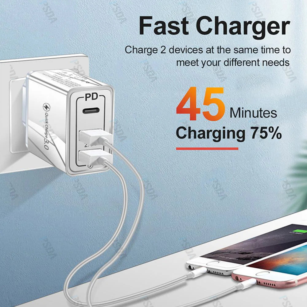 3D Avatar Cartoon DIY USB Charger Quick Charge PD3.0 Fast Charger For iPhone 14 Pro Max X 45W Quick Charge 3.0 FCP SCP