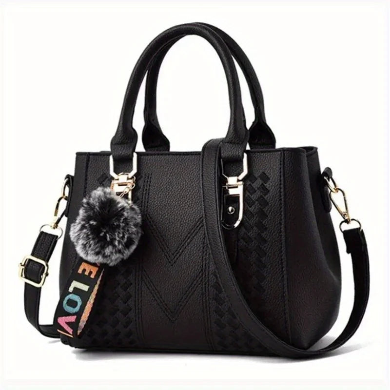 Stijlvolle Dames Schoudertas met Borduursel en Sleutelhanger – 2026 Trendy tas