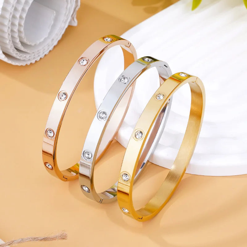 1PC Women's Fashion Stainless Steel Waterproof Luxury Bracelet Jewelry Accessories Suitable for Date, Party, Festival Gifts-S090