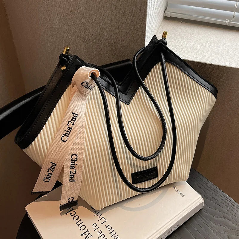 Koreaanse Stijl Grote Dames Tas – Canvas Schoudertas / Shopper