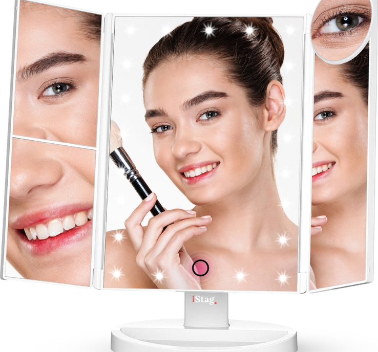 iStag LED make-up mirror with touch sensor with light - cosmetic mirror - Batteries USB 