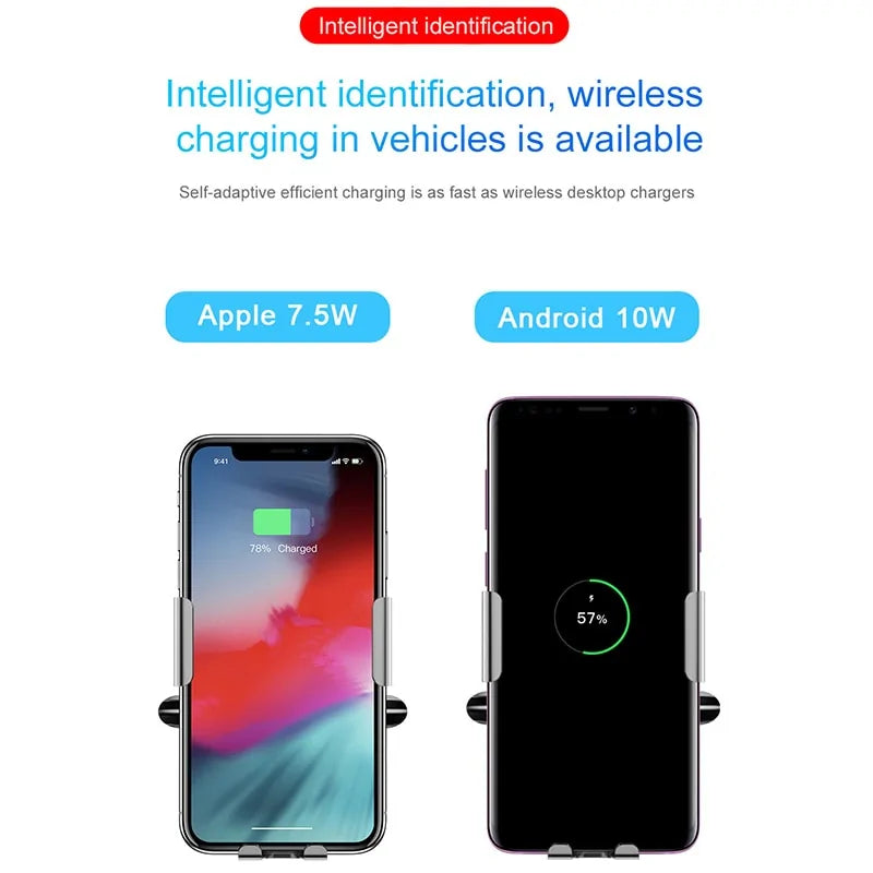 iStag Ventilation Holder with Wireless Charger and Automatic Clamp - wireless charging