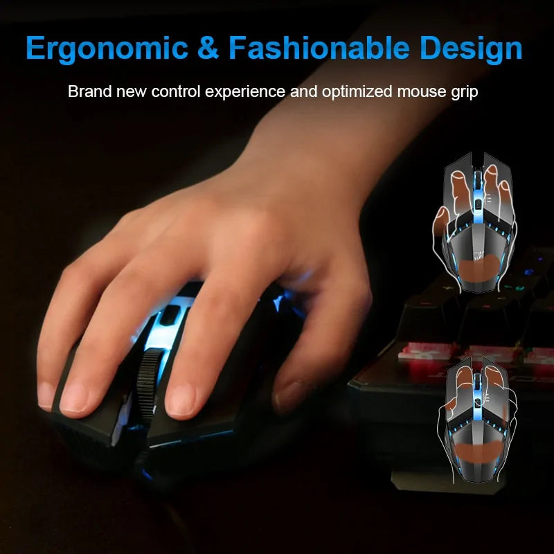 Gaming mouse with 1200DPI and RGB lighting - computer &amp; laptop - LED ergonomic mouse