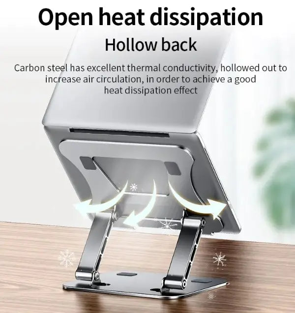 Adjustable Laptop Stand with Cooling Fan, Aluminum Multi-angle Computer Holder for Desk, Portable Notebook Metal Holder 2 Cooling Fans